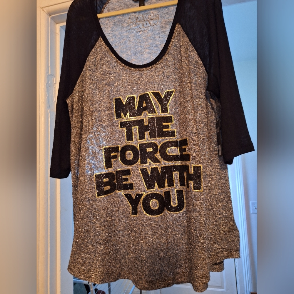 Star Wars Scoop Neck Tunic Top with 3/4 Length Sleeves Plus Size 1xl